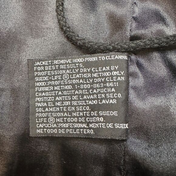 Woman's Medium Soft Leather Genuine Lambskin Coat With Hood Worthington Black - Picture 6 of 11